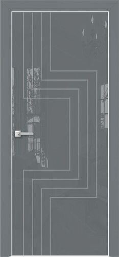 Дверь Оникс Арт, лакобель серый RAL 7040, пескоструй №2