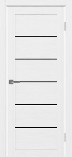 Дверь Эко 506.12 белый лед, lacobel черный