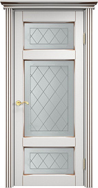 Недавно просмотренные - Дверь ПМЦ массив ольхи ОЛ55 белый грунт с патиной орех, стекло 55-8