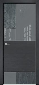 Недавно просмотренные - Дверь Оникс New York дуб седой/дуб графит, глухая с вставкой лакобель RAL 7040