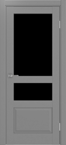 Дверь Эко 631.221 ОФ3 серый, lacobel черный