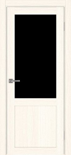 Дверь Эко 502.21 ясень светлый, lacobel черный