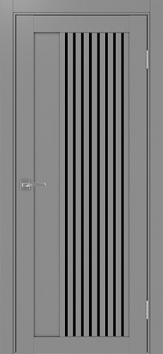 Дверь Эко 544.12 серый, lacobel черный