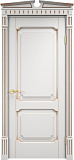 Дверь ПМЦ массив ольхи ОЛ7.2 белый грунт с патиной золото, глухая