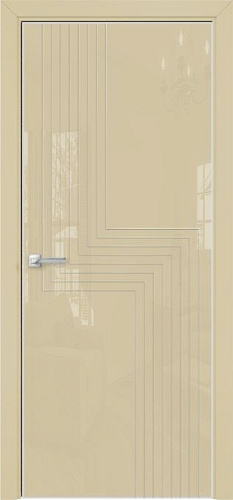 Дверь Оникс Арт лакобель RAL 1015, контурный витраж №1