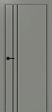 Дверь Эко 205 серый молдинг SB, кромка AL черная SB с 2-х сторон, глухая