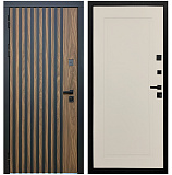 Входная дверь Матадор MXL-1 орех американский мокко/панель Лайн-1, софт шампань