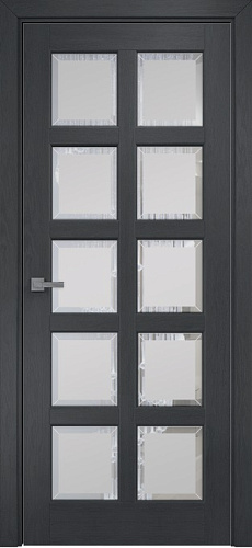 Дверь Оникс Вена 2 дуб графит, сатинат с фацетом