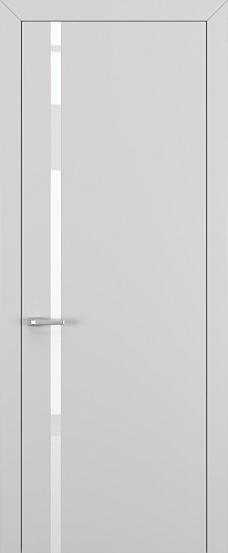 Дверь Z K1 полипропилен серый, лакобель white pure, глухая