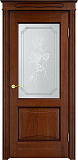 Дверь ПМЦ массив дуба Д6 коньяк с патиной, стекло 6-2