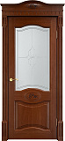 Дверь ПМЦ массив дуба Д3 коньяк, стекло 3-3