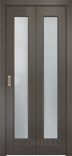 Дверь-книжка Оникс Лагуна серый дуб, сатинат белый