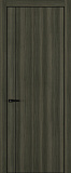 Дверь Z K14 toppan дуб темный, ALU кромка черная, молдинг черный, глухая