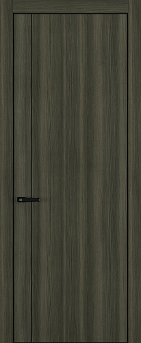 Дверь Z K14 toppan дуб темный, ALU кромка черная, молдинг черный, глухая
