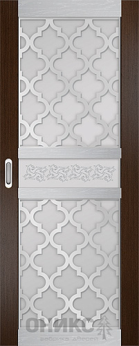 Перегородка Оникс №1 венге/серебро/Р-№5, сатинат белый