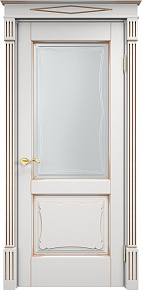 Недавно просмотренные - Дверь ПМЦ массив ольхи ОЛ6.2 белый грунт с патиной золото, стекло 6-4