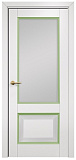Дверь Оникс Тоскана 2 эмаль белая/фисташковая, сатинат белый