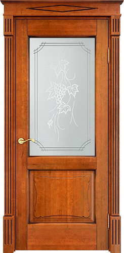 Дверь ПМЦ массив ольхи ОЛ6.2 медовый с патиной орех, стекло 6-2