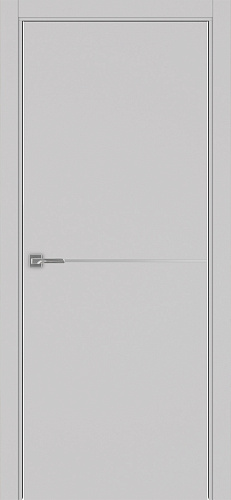 Дверь Эко 202 пепельный молдинг SC, кромка AL хром SC с 2-х сторон, глухая