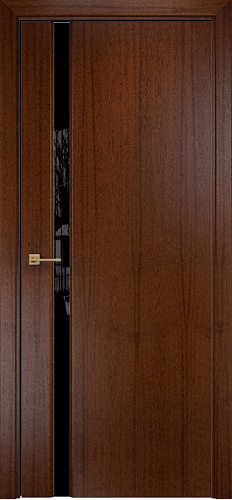 Дверь Оникс Престиж 1 красное дерево с черной патиной, триплекс черный