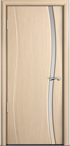 Дверь Milyana Омега беленый дуб, триплекс узкое белое