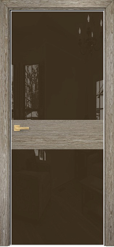 Дверь Оникс Соло 2 акация, глухая, Lacobel RAL 8028