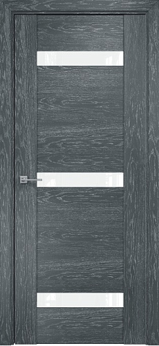 Дверь Оникс Парма 3 седой дуб, глухая лакобель RAL 0333