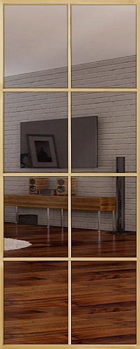 Перегородка Alum №8 золото, триплекс зеркало бронза