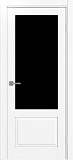 Дверь Эко 640.21 ОФ3 белый снежный, lacobel черный