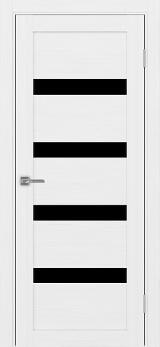 Дверь Эко 505.12 белый лед, lacobel черный