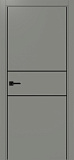 Дверь Эко 203 серый молдинг SB, кромка AL черная SB с 2-х сторон, глухая