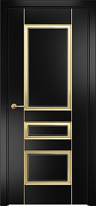 Недавно просмотренные - Дверь Оникс Версаль фрезерованная №2 эмаль черная патина золото по фрезе, глухая