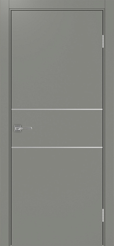 Дверь Эко 203 серый молдинг SC, кромка ABS, глухая