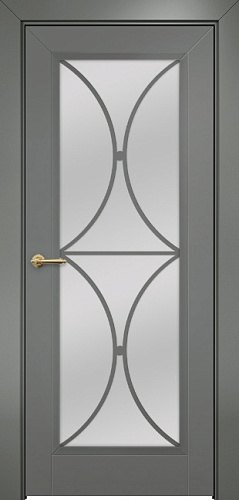 Дверь Оникс Шанель 1 фрезерованная эмаль RAL 7005, сатинато с решеткой