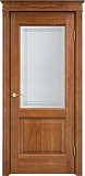 Дверь ПМЦ массив дуба Д13 орех 10%, стекло 13-6