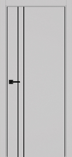 Дверь Эко 205 пепельный молдинг SB, кромка AL черная SB с 2-х сторон, глухая