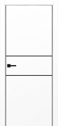 Дверь Эко 203 белый снежный молдинг SB, кромка AL черная SB с 2-х сторон, глухая