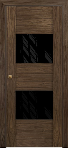 Дверь Оникс Парма американский орех, глухая лакобель RAL 9005