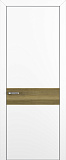 Дверь Z K6 полипропилен белый, ALU кромка хром, вставка toppan дуб серый, глухая