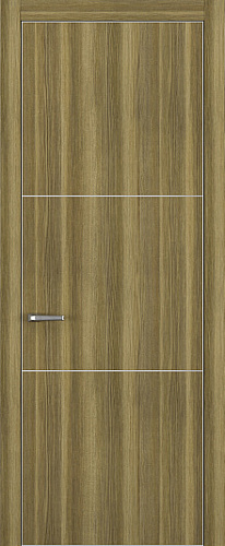 Дверь Z K11 toppan дуб серый, ALU кромка хром, молдинг серебро, глухая