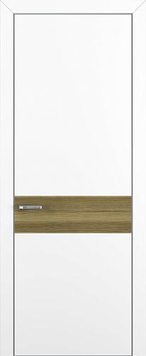 Дверь Z K6 полипропилен белый, ALU кромка хром, вставка toppan дуб серый, глухая