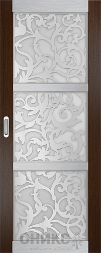 Перегородка Оникс №2 венге/серебро/Р-№2, сатинат белый