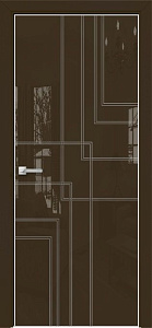Недавно просмотренные - Дверь Оникс Арт, лакобель коричневый RAL 8028, контурный витраж №13