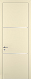 Дверь Z K11 полипропилен крем, ALU кромка хром, молдинг серебро, глухая