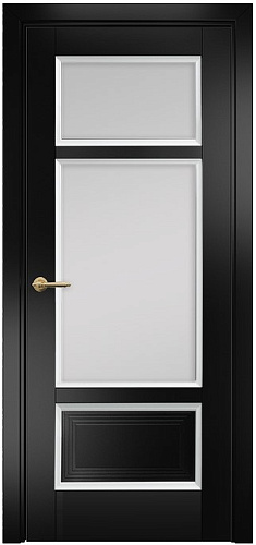 Дверь Оникс Тоскана 4 эмаль черная/белая, сатинат белый