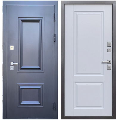 Входная дверь Матадор ТЕРМО Титул RAL 8019/панель белый матовый