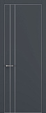 Дверь Z K15 полипропилен  графит премьер, ALU кромка хром, молдинг серебро, глухая