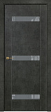 Дверь Оникс Парма 3 бетон темный, глухая лакобель RAL 7040