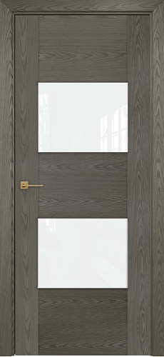 Дверь Оникс Парма дуб арктик, глухая лакобель RAL 0333