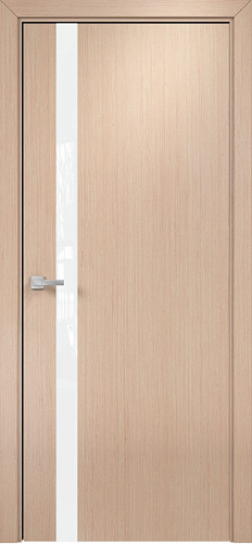 Дверь Оникс Верона 1 беленый дуб, триплекс белый